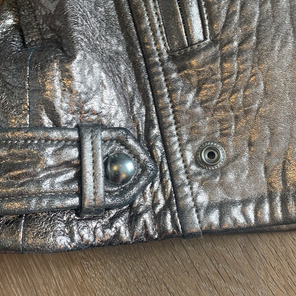 Iro metallic Dylan leather moto biker jacket size 40 - Picture 5 of 7